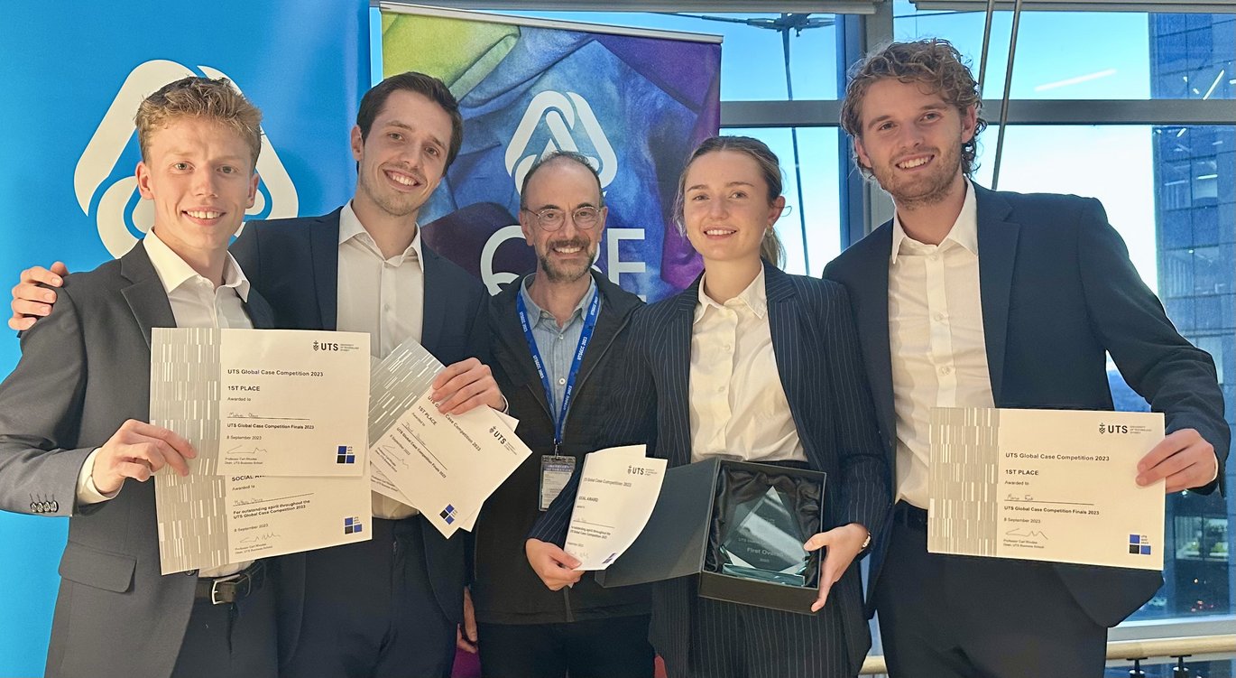 The Winners of University of Technology Sydney Global Case Competition and their coach.